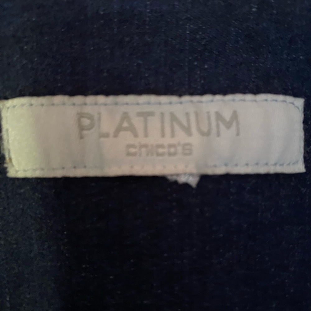 Chico's Platinum Ombre Blue and Cream Jean Jacket Size XXL - Picture 2 of 7
